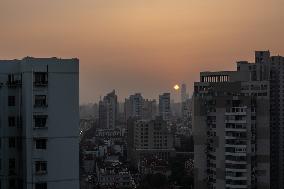 Buildings at Sunset in Shanghai, China