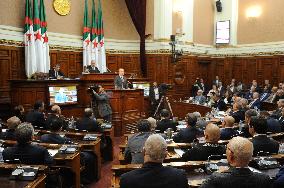 Algerian Prime Minister Aimene Benabderrahmane At Council Of The Nation (Senate)
