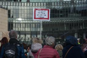 Protest Against Closing Hospital In Duesseldorf