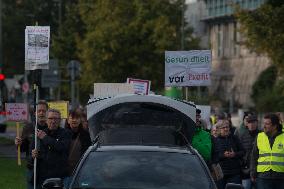 Protest Against Closing Hospital In Duesseldorf