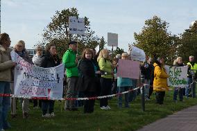 Protest Against Closing Hospital In Duesseldorf