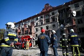Russian missile attack on Zaporizhzhia