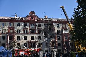 Russian missile attack on Zaporizhzhia