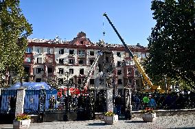 Russian missile attack on Zaporizhzhia