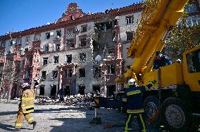 Russian missile attack on Zaporizhzhia