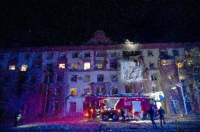 Russian missile attack on Zaporizhzhia