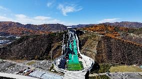 National Ski Jumping Center Autumn View in Zhangjiakou, China
