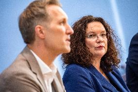 German Work Minister Hubertus Heil and President of Federal Work Agency Andrea Nahles hold Press Conference at the Bundespressek