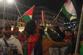 Protest In Solidarity With Palestinians In Athens, Greece