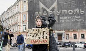 Rally to remind of captive Azov Regiment soldiers in Kyiv