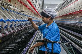 Worker Works in A Spinning Workshop in Bazhou