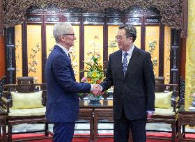 CHINA-BEIJING-DING XUEXIANG-APPLE-CEO-MEETING (CN)