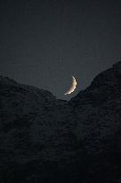 Waxing Crescent Moon In Kashmir