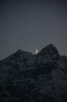 Waxing Crescent Moon In Kashmir