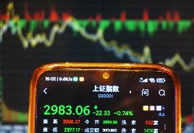 Shanghai Composite Index Falling Below 3,000 Points