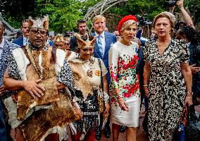 Dutch Royals Walk Through A Demonstration After Slave Lodge Museum Visit - Cape Town