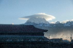 Cap Cloud Above Yala Mountain in Kangding