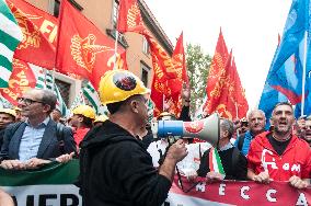 Demonstration Of The Workers Of Acciaierie D'Italia Ex Ilva.