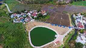 Irrigation On A Agriculture During A Drought In Indonesia