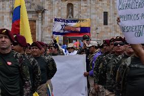 Colombian Military Veterans hold Anti-Government Protest