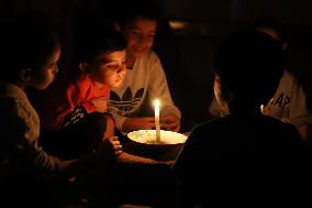(FOCUS)MIDEAST-GAZA-KHAN YOUNIS-PALESTINIAN-ISRAELI CONFLICT-POWER OUTAGE