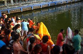 People Are Celebrating The Durga Puja Festival In Kolkata, India