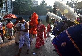 People Are Celebrating The Durga Puja Festival In Kolkata, India