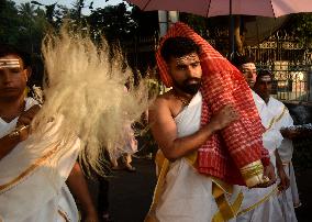 People Are Celebrating The Durga Puja Festival In Kolkata, India