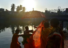 People Are Celebrating The Durga Puja Festival In Kolkata, India