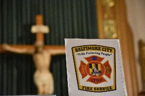 Prayer Service For Injured City Of Baltimore Firefighter