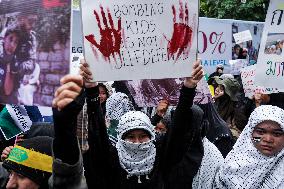 Pro-Palestinian Demonstration Outside Israel's Embassy In Bangkok.