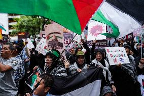 Pro-Palestinian Demonstration Outside Israel's Embassy In Bangkok.