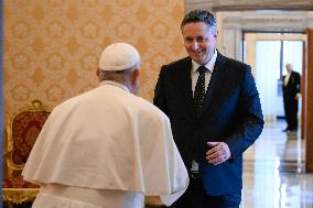 Pope Francis Receives Bosnian politician Denis Becirovic