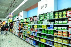 Many Beer Brands Displayed at A Store in Nanjing
