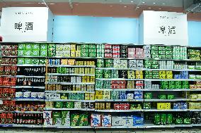 Many Beer Brands Displayed at A Store in Nanjing