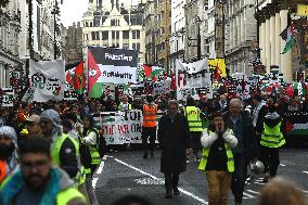 Pro Palestine Protest In London After Israel Launched A Counter Offensive Into Gaza