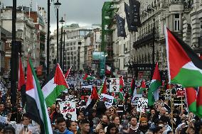 Pro Palestine Protest In London After Israel Launched A Counter Offensive Into Gaza