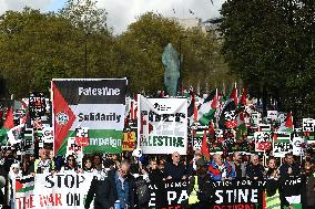 Pro Palestine Protest In London After Israel Launched A Counter Offensive Into Gaza