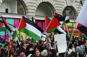 Pro Palestine Protest In London After Israel Launched A Counter Offensive Into Gaza