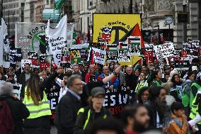 Pro Palestine Protest In London After Israel Launched A Counter Offensive Into Gaza