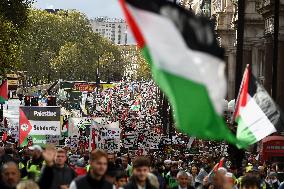 Pro Palestine Protest In London After Israel Launched A Counter Offensive Into Gaza