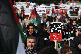 Pro Palestine Protest In London After Israel Launched A Counter Offensive Into Gaza