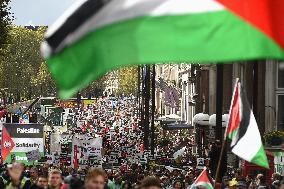 Pro Palestine Protest In London After Israel Launched A Counter Offensive Into Gaza