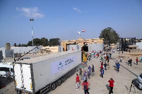 EGYPT-RAFAH BORDER CROSSING-HUMANITARIAN AID