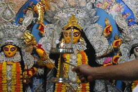 Devotees Are Celebrating The Durga Puja Festival In Kolkata, India