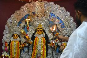 Devotees Are Celebrating The Durga Puja Festival In Kolkata, India