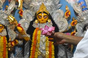 Devotees Are Celebrating The Durga Puja Festival In Kolkata, India