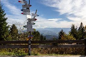 Tourist Visit Gorce Mountains In Poland