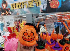 Halloween Ornaments on Sale at A Walmart Store in Yichang