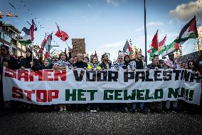 Pro Palestine Demonstration Rotterdam Netherlands